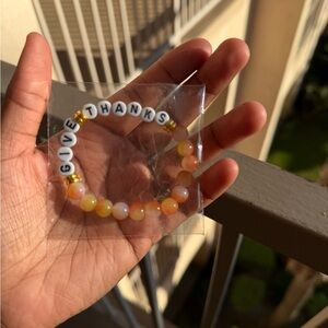 Gratitude Beaded Bracelet - Orange and Gold
